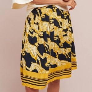 Anthropologie Maeve gold/black A-Line skirt 🐎💛🖤